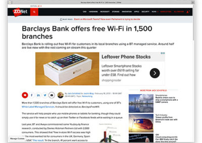 Barclays Bank offers free Wi-Fi in 1,500 branches