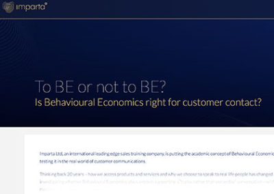 Imparta: To BE or not to BE. Applying behavioural economics to retail finance report