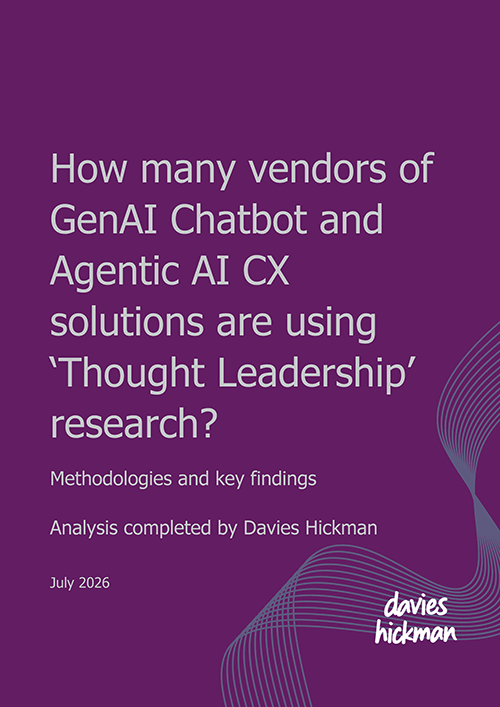 How many vendors of GenAI Chatbot and Agentic AI CX solutions are using ‘Thought Leadership’ research?